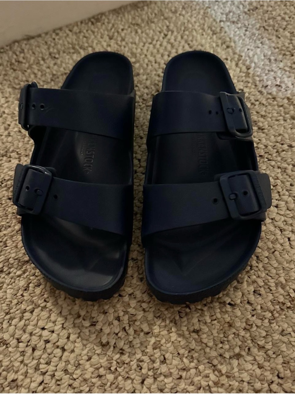 Navy rubber Birkenstocks